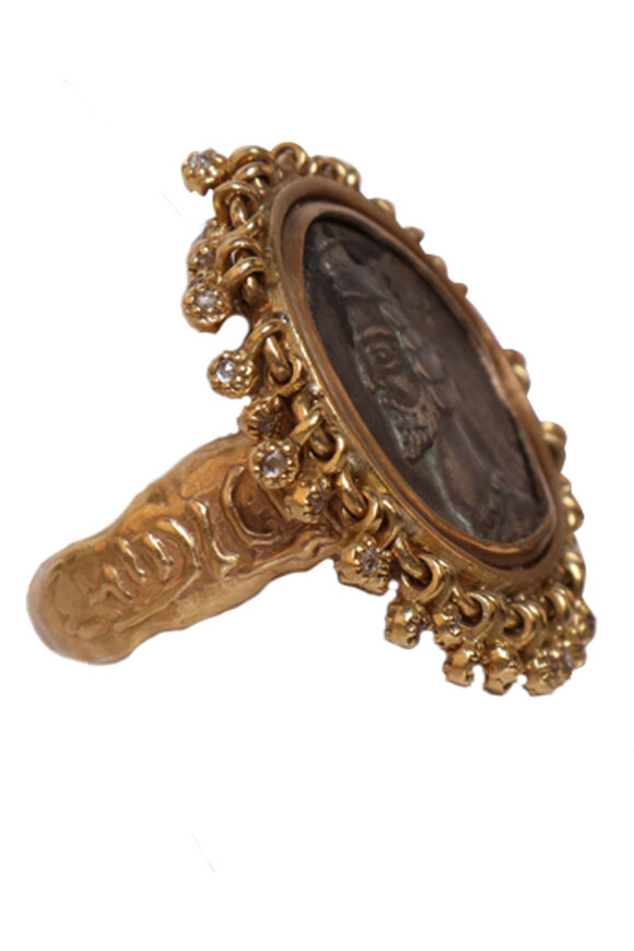 Coomi Parthian Coin Hanging Diamond Ring - view 2
