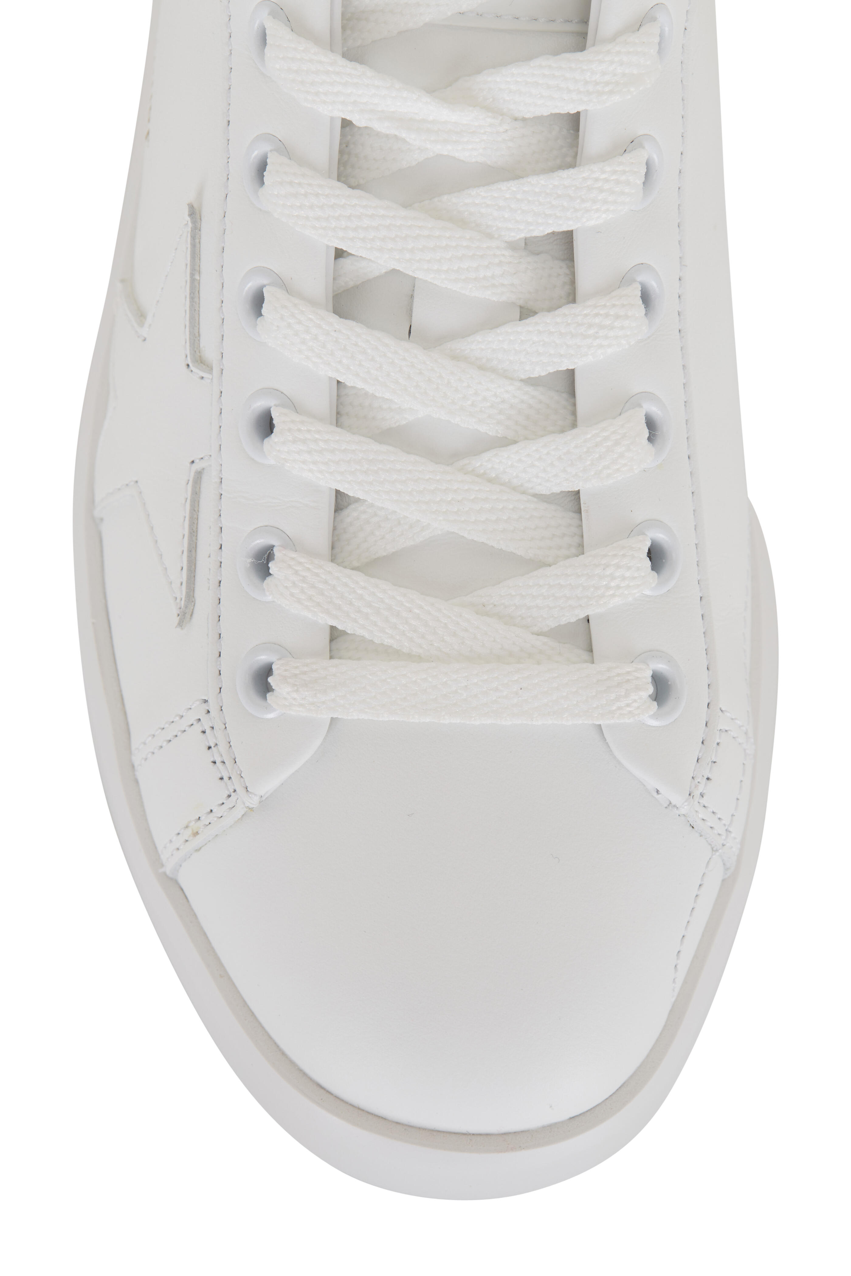 Golden Goose - Pure Star White Leather & Glitter Heel Sneaker
