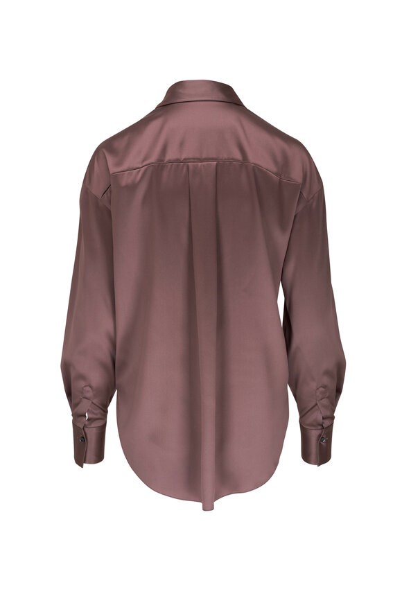 Brunello Cucinelli - Fig Silk Monili Blouse