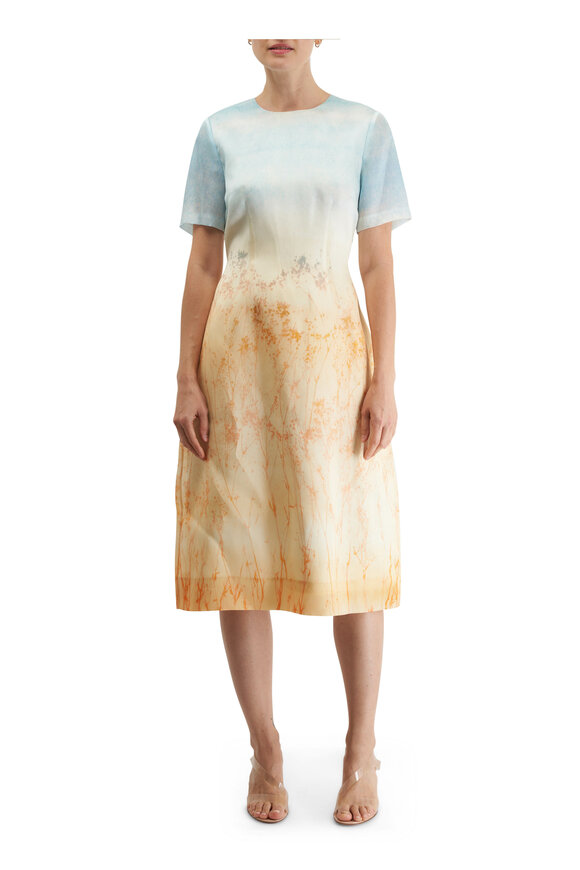 Lafayette 148 New York - Marfa Print Silk Organza Short Sleeve Dress