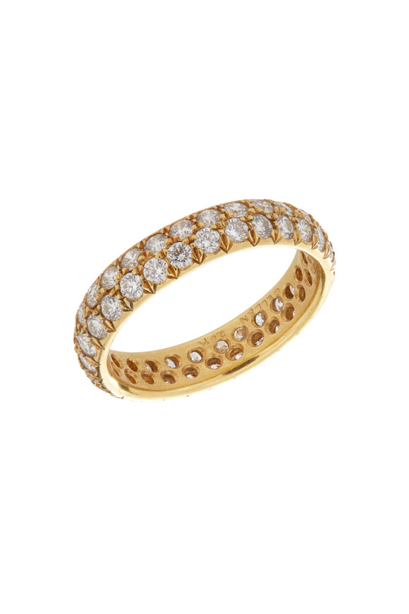 Caroline Ellen Yellow Gold Pavé Diamond Ring