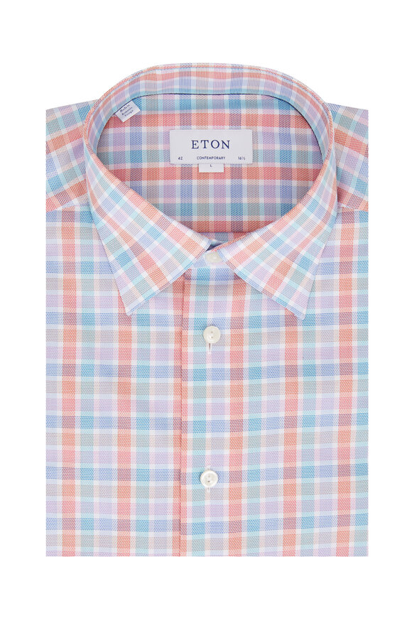 Eton - Multicolor Plaid Contemporary Fit Sport Shirt