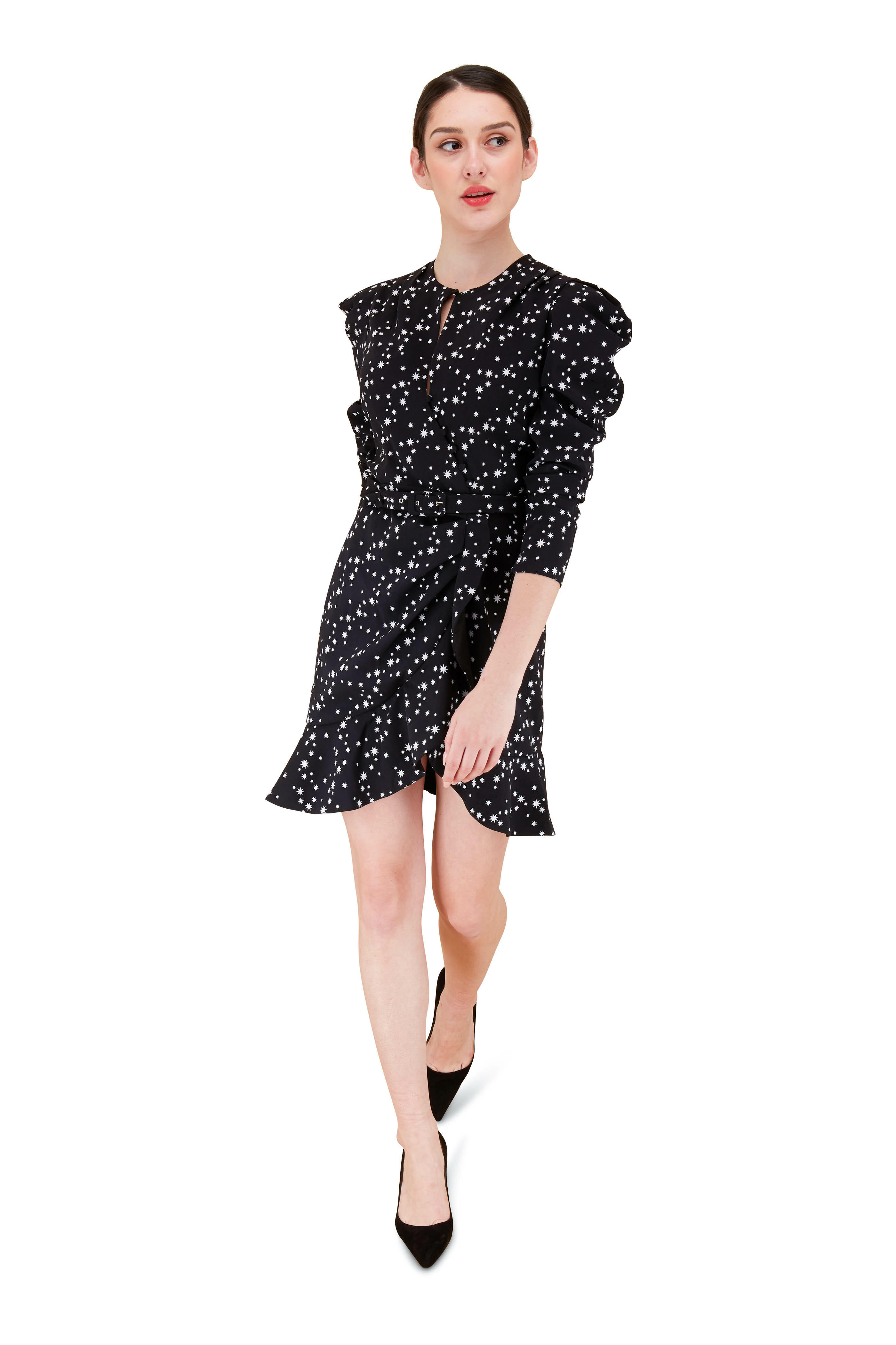 Jonathan Simkhai - Black Star Print Wrap Dress | Mitchell Stores