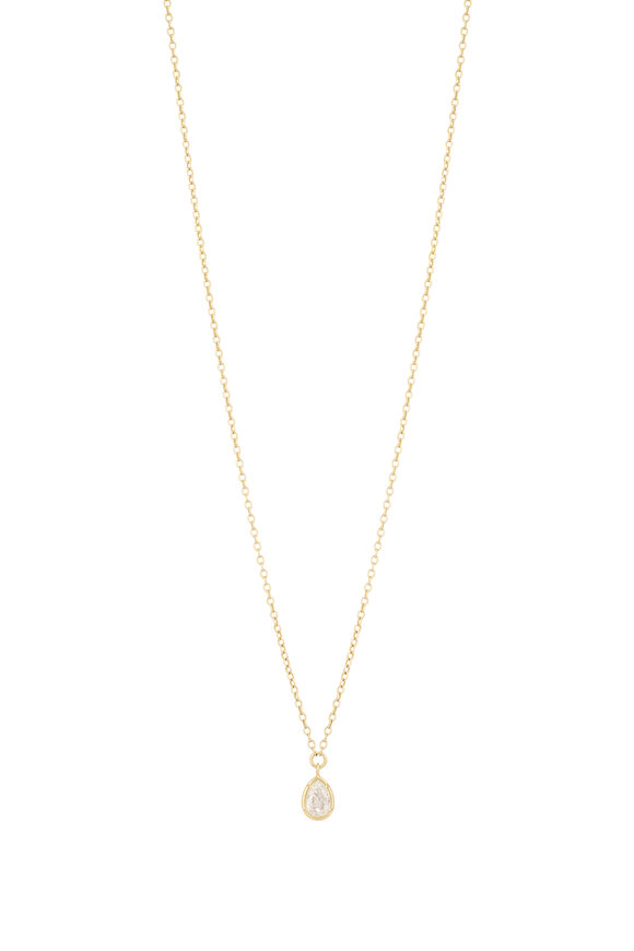 Sutra 18k Yellow Gold Pear Shape Pendant Necklace - view 1