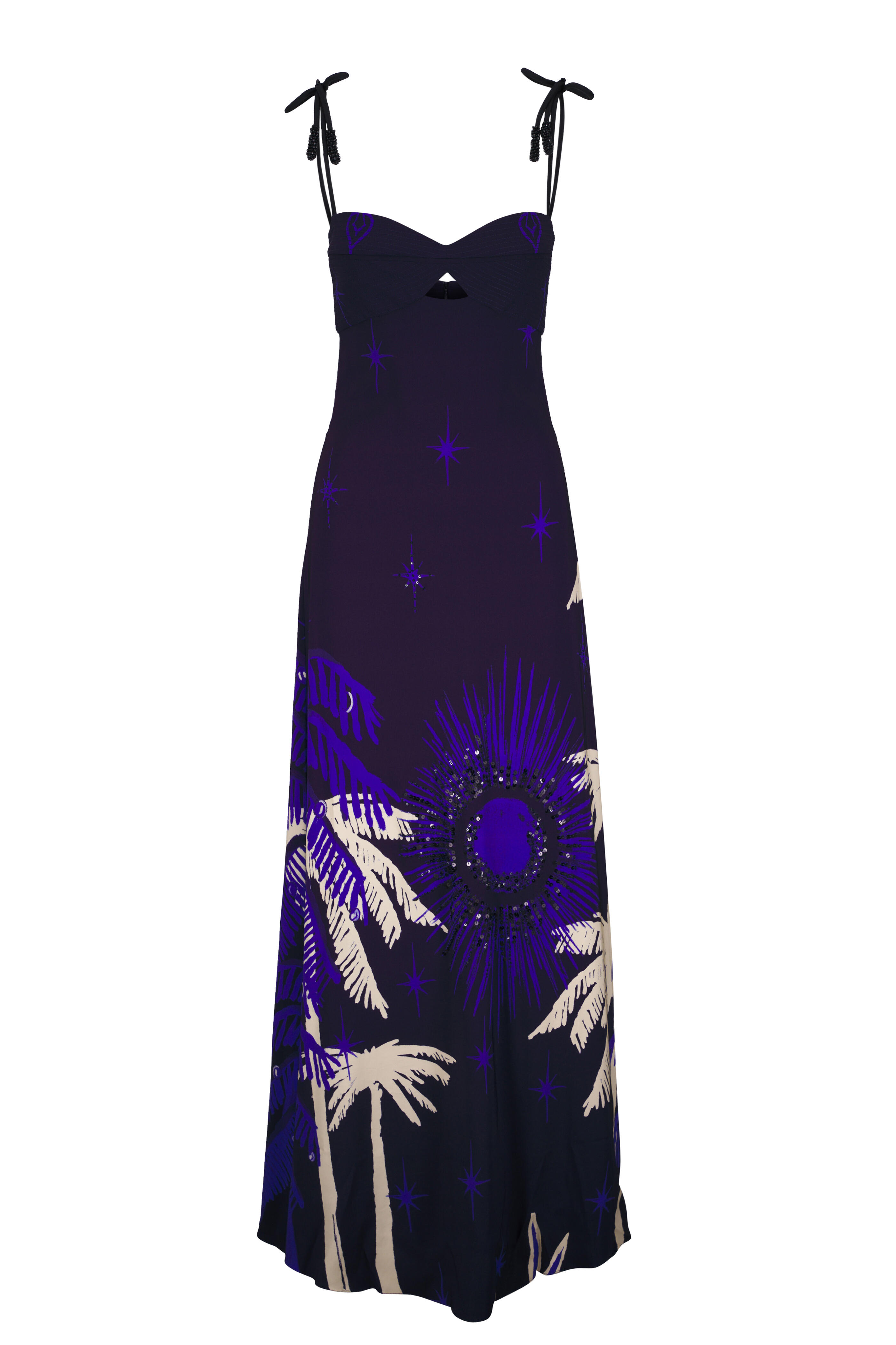 Johanna Ortiz - Dancing With The Shadows Navy & Ecru Maxi Dress