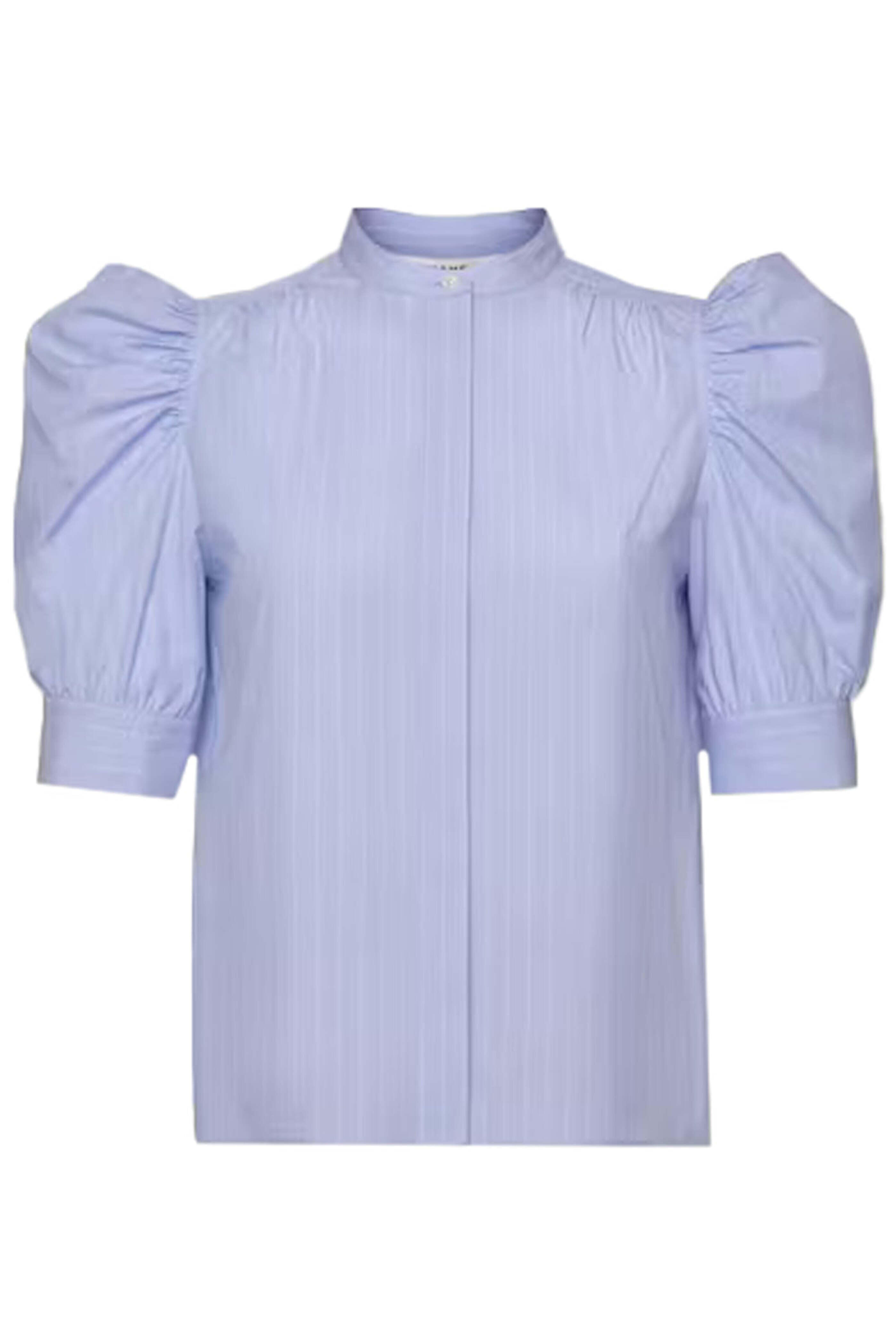 Frame - Chambray Blue Ruched Puff Sleeve Shirt