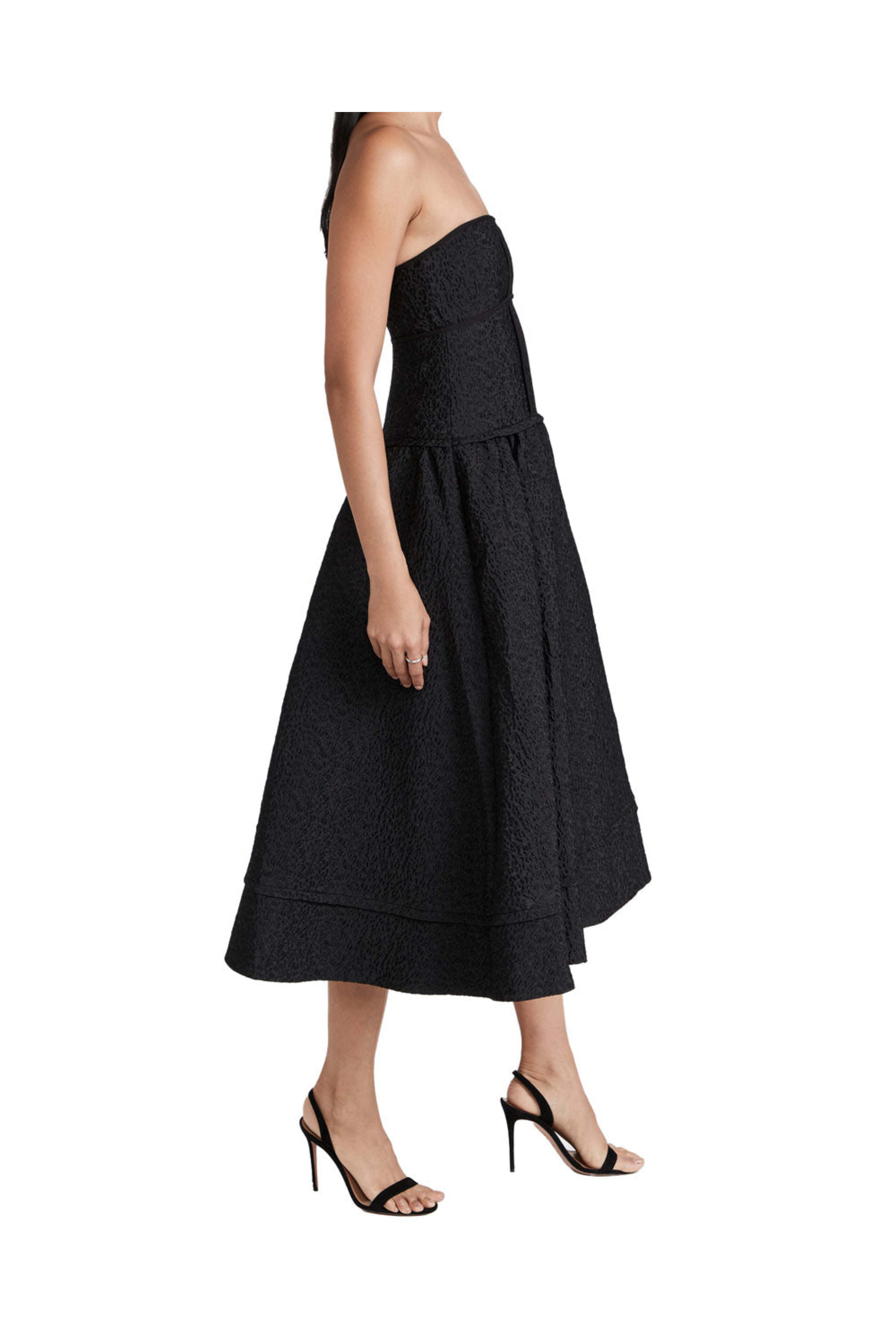 Simkhai - Black Matelasse Strapless London Midi Dress