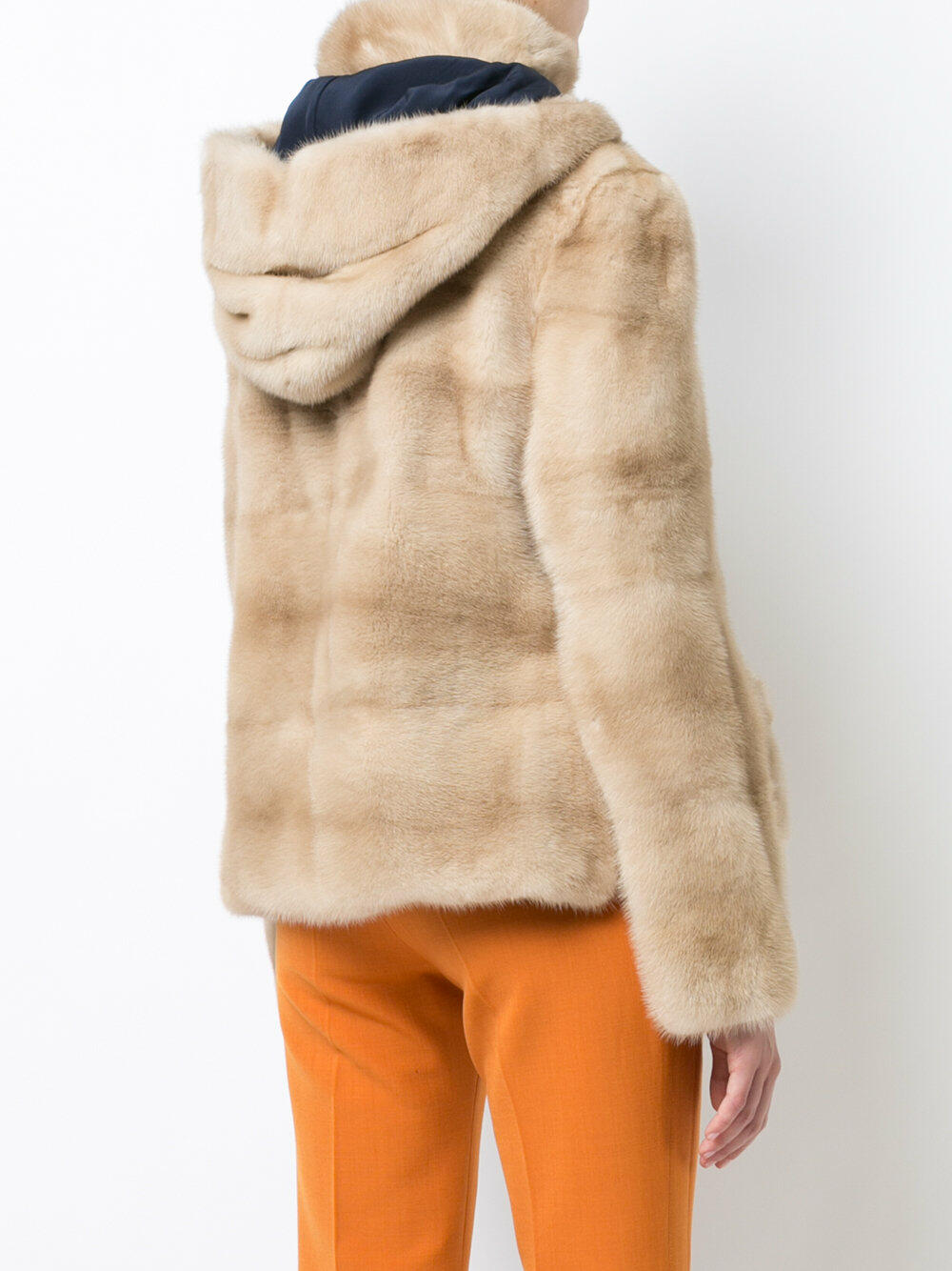 Oscar de la Renta Furs - Natural Palomino Mink Hooded Pullover