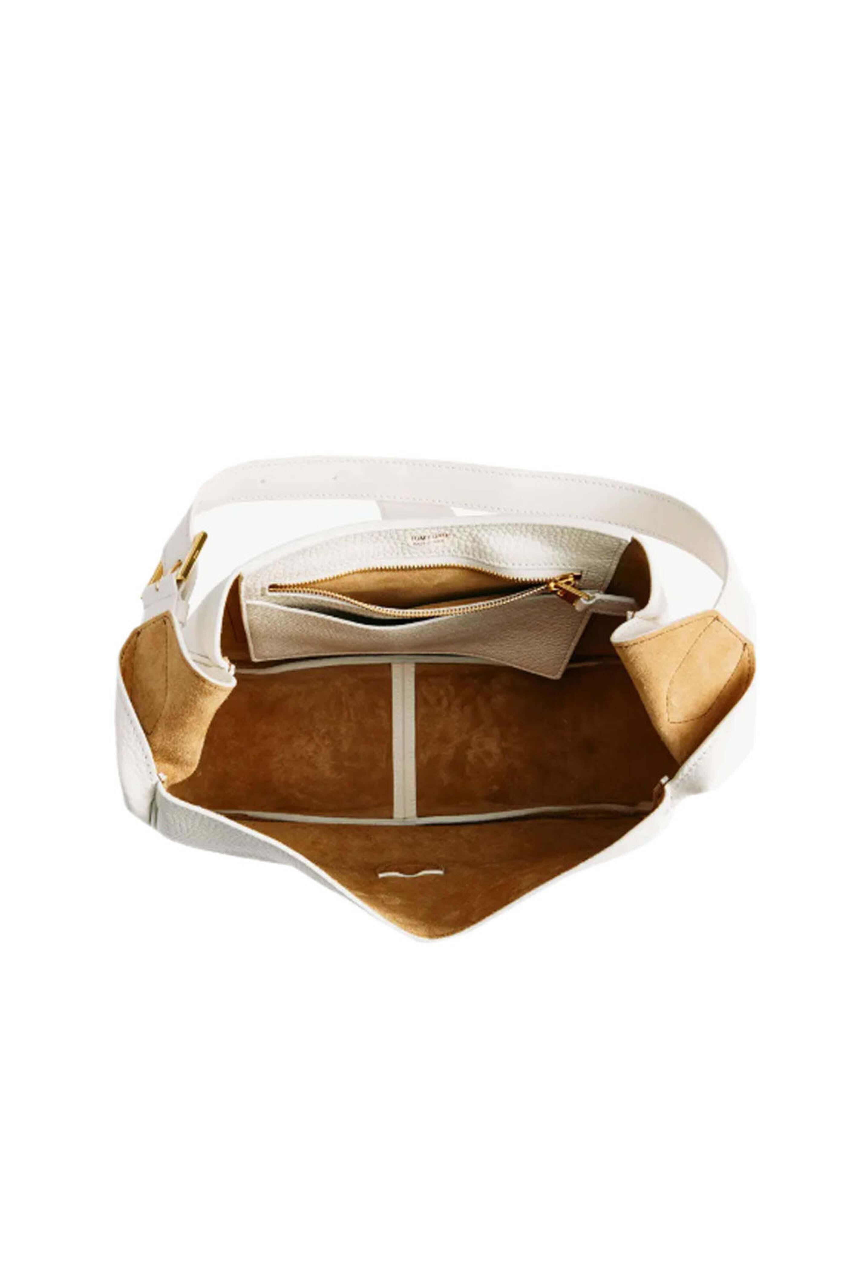 Tom Ford - Monarch Medium Leather Hobo Bag in Chalk