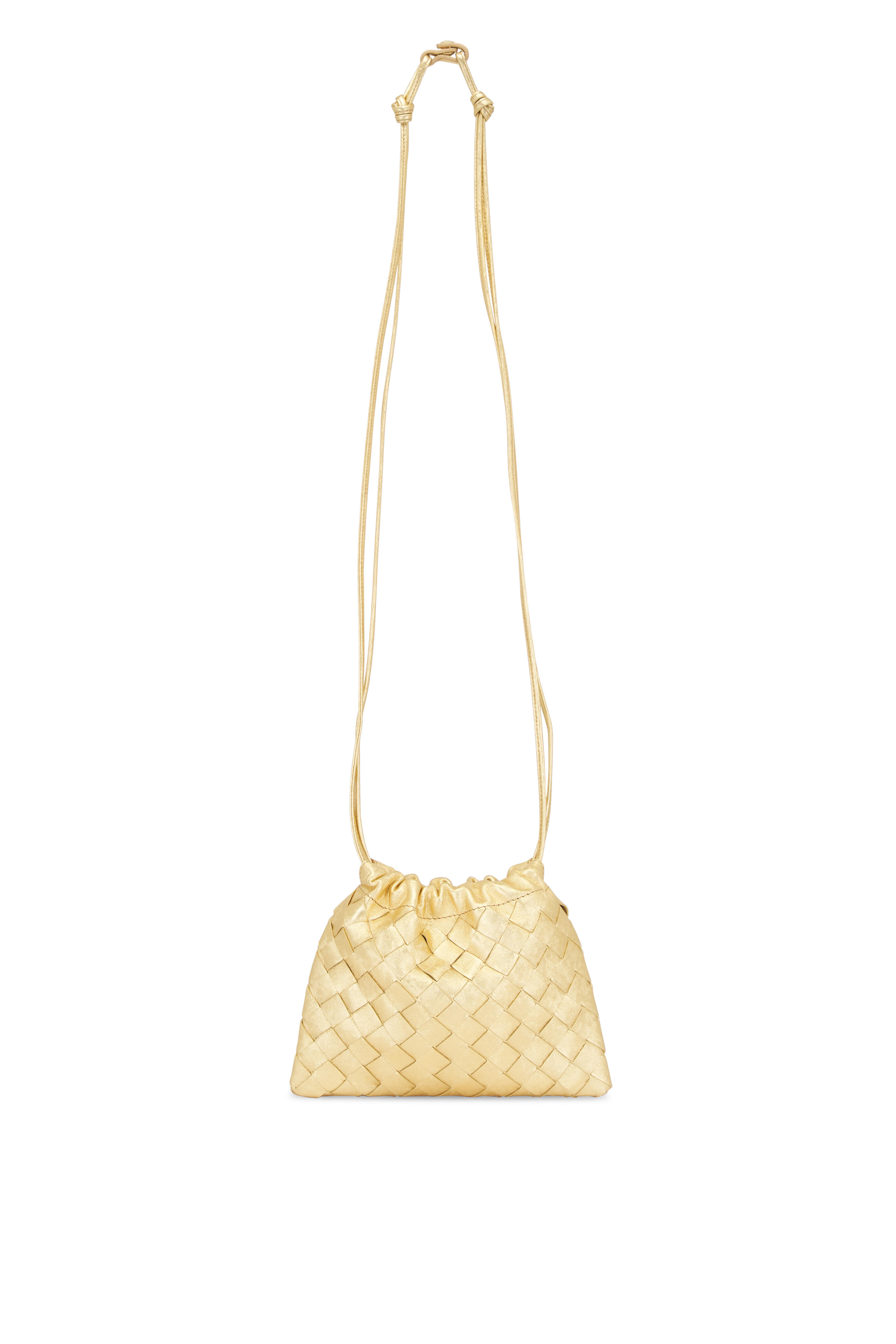 Bottega Veneta - Small Dustbag Gold Intrecciato Leather Pouch