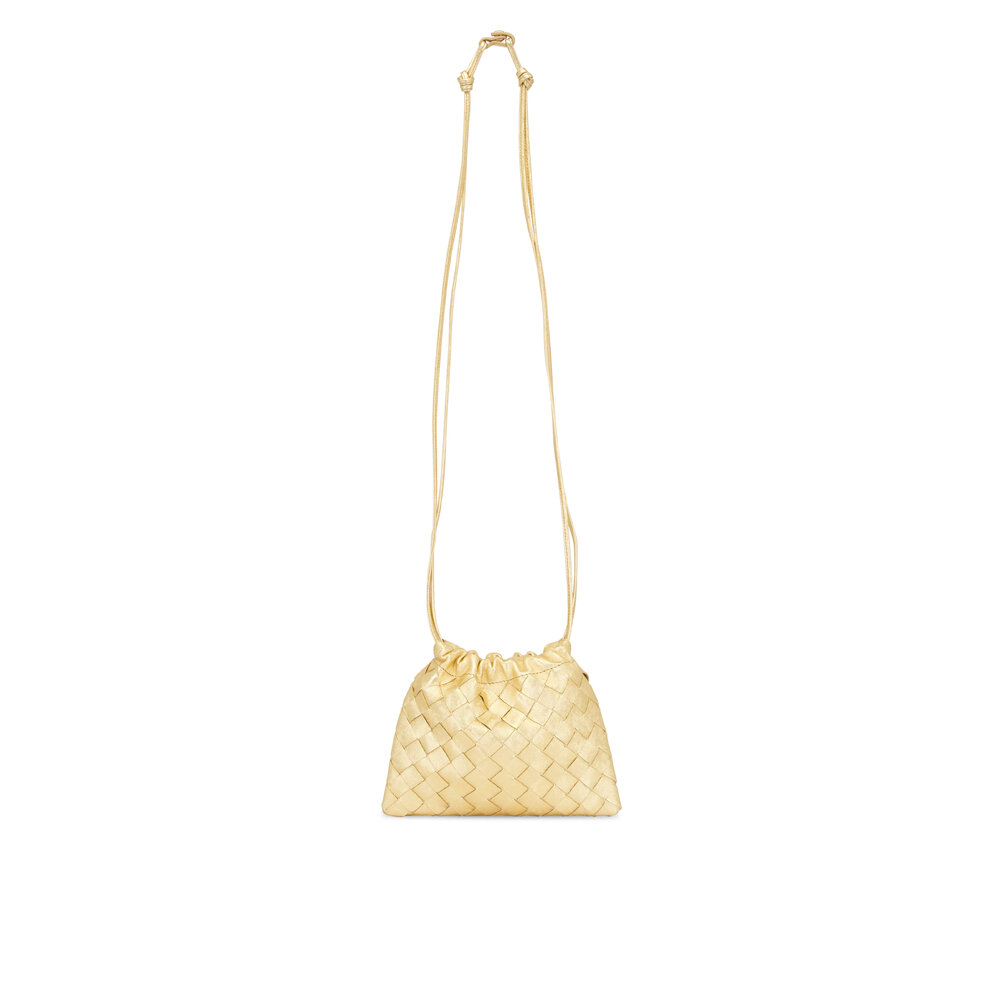 Bottega Veneta - Small Dustbag Gold Intrecciato Leather Pouch