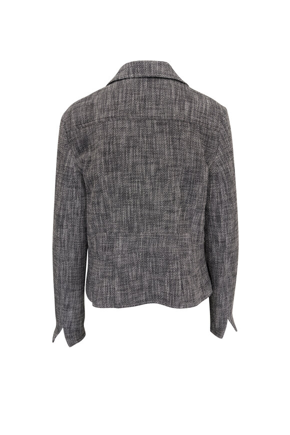 Akris Punto - Black & Cream Cotton Stretch Tweed Jacket