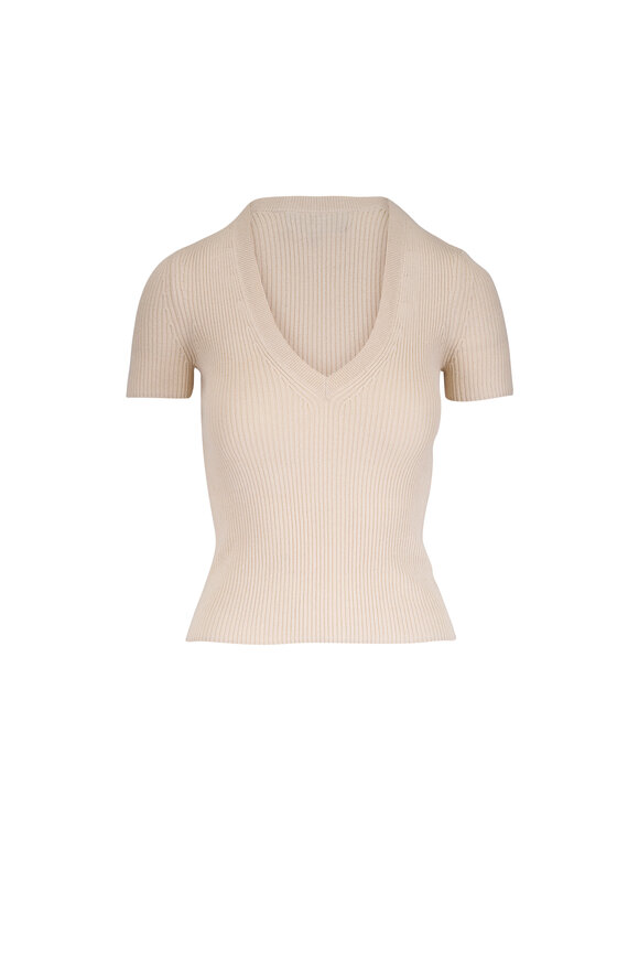 Nili Lotan Italia Ecru Cotton & Silk Sweater