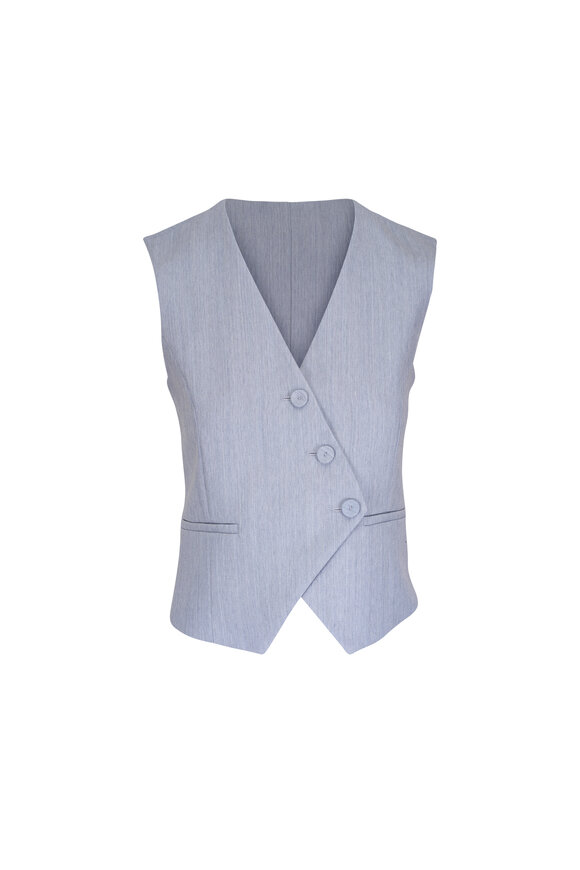 TWP Tyler Blue Italian Wool Twill Vest