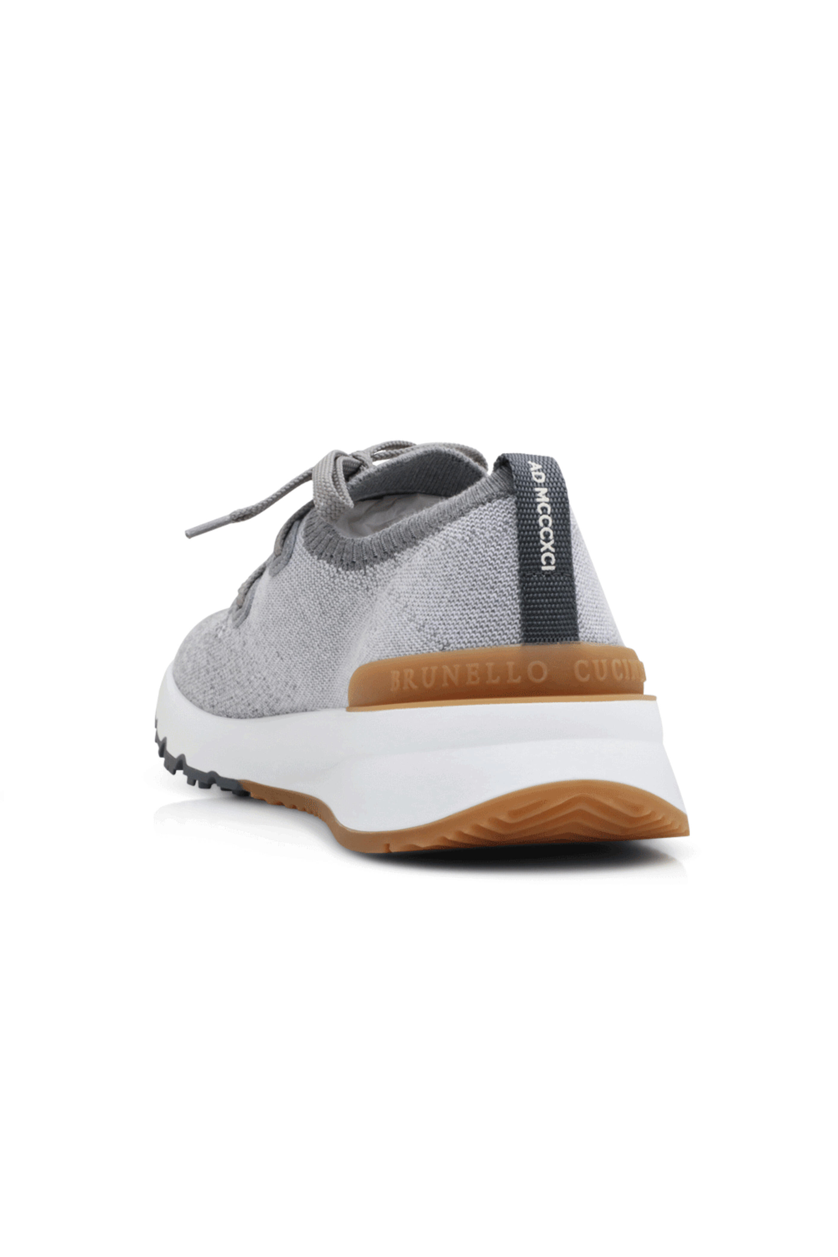 Brunello Cucinelli - Knit Sneaker in Grey and White