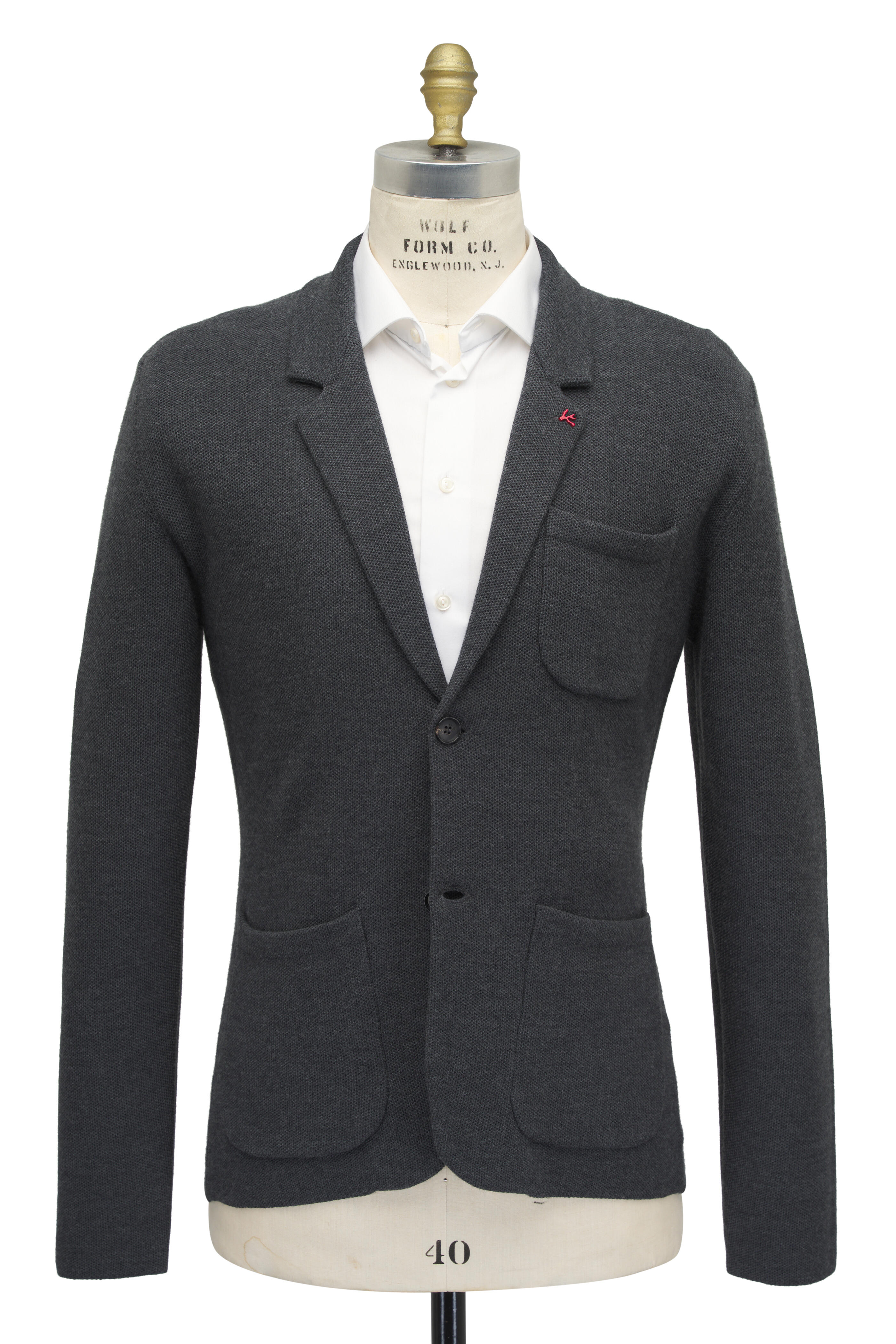 Isaia - Charcoal Gray Wool Swacket