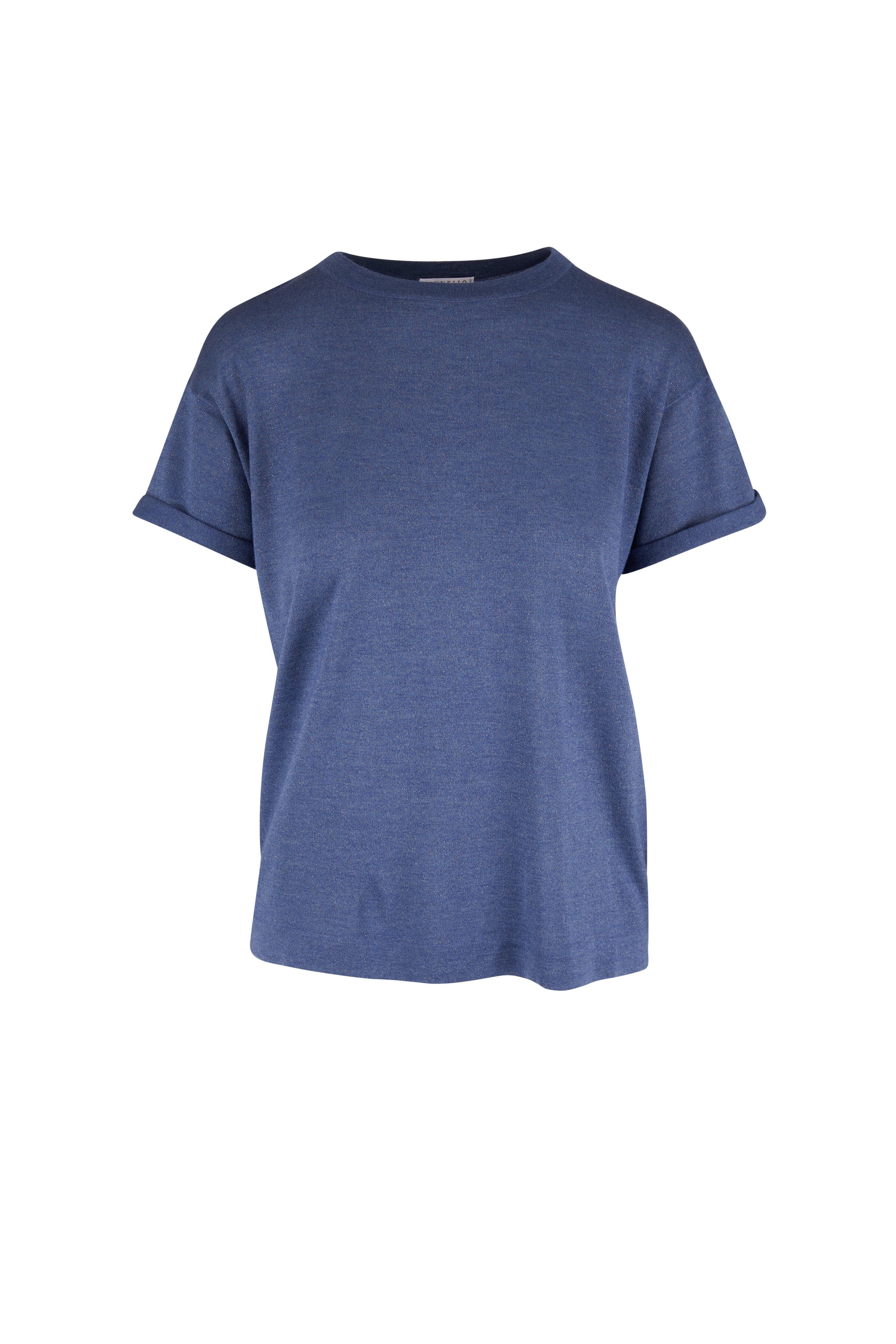 Brunello Cucinelli - Oxford Blue Cashmere, Silk & Lurex T-Shirt