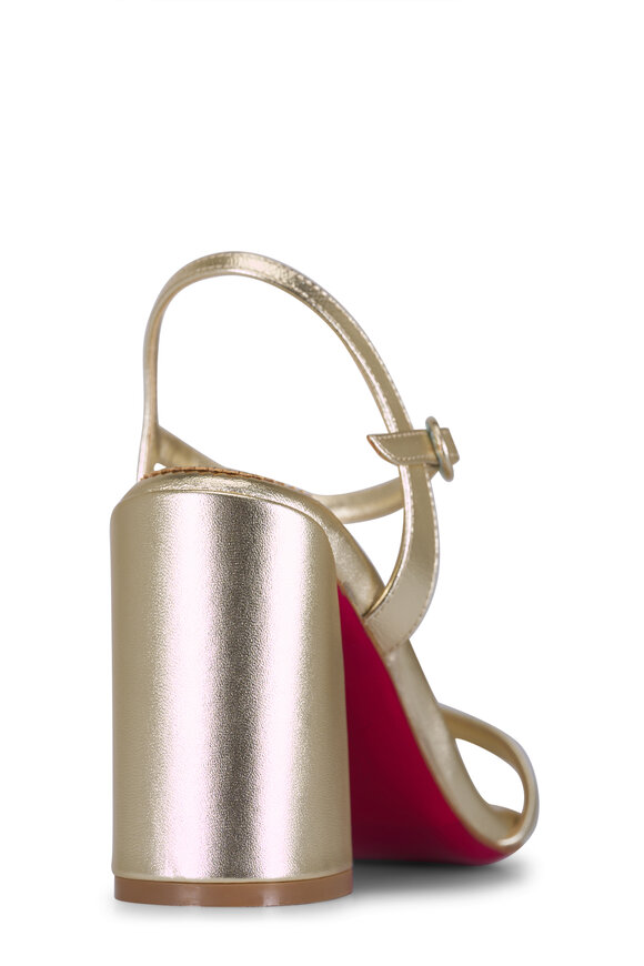 Christian Louboutin Jane Platino Laminated Leather Sandal, 85mm - view 4