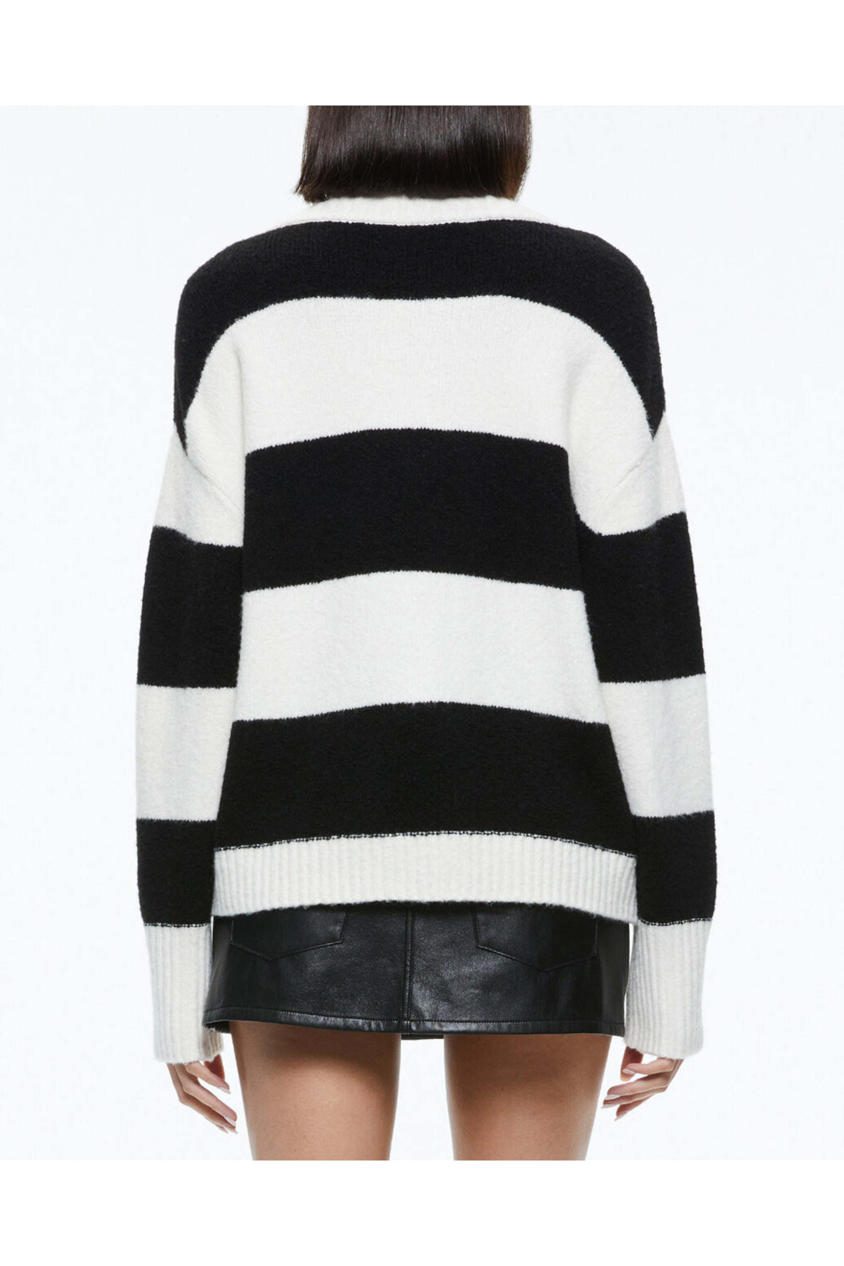 Alice & Olivia - Black and Ecru Stripe Tiel Pullover