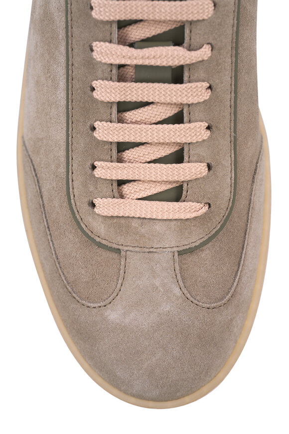 Brunello Cucinelli Sage Suede T-Toe Sneaker - view 4