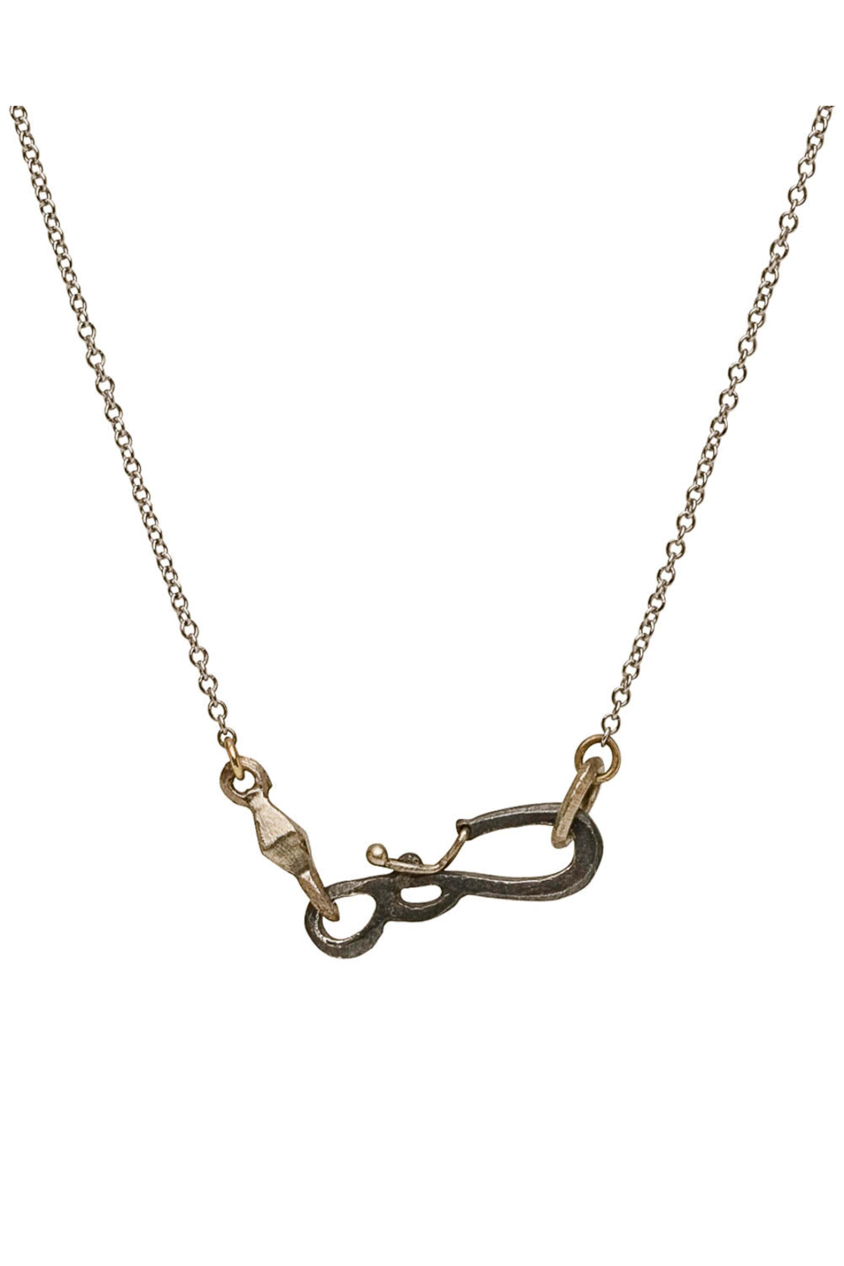 James Banks - White Gold Shakudo Monarch Butterfly Necklace