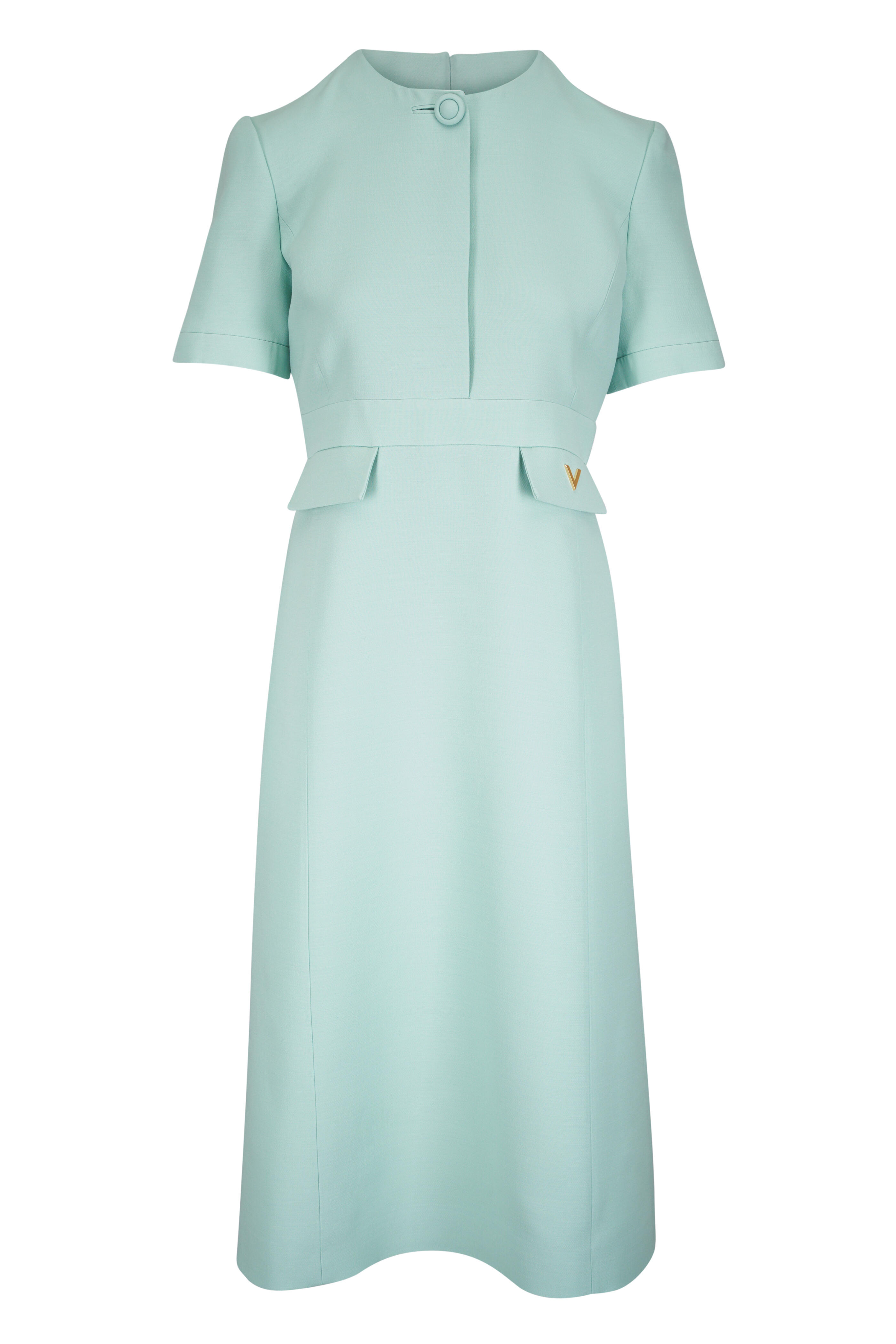 Valentino - Celadon Wool & Silk Midi Dress - view 1