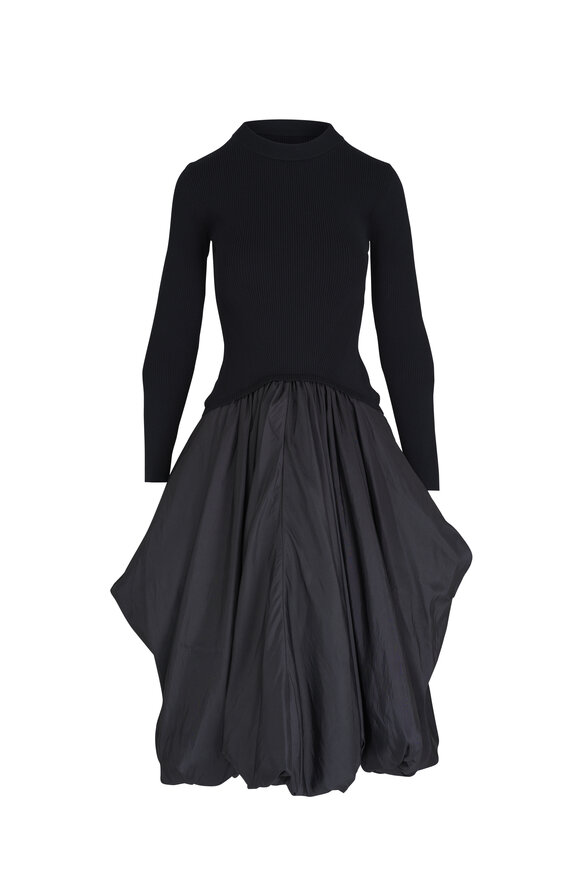 Jonathan Simkhai Kenlie Black Bubble Midi Dress 