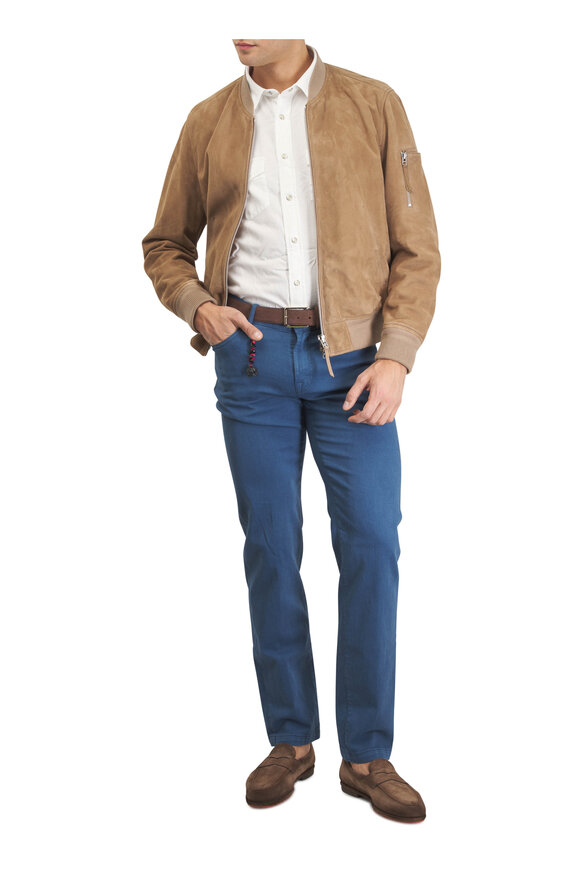 Marco Pescarolo Denim Blue Stretch Cotton Five Pocket Pant - view 2