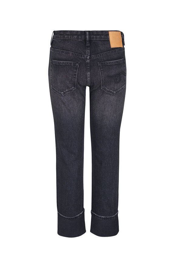 R13 Black Cuffed Straight Jean - view 2