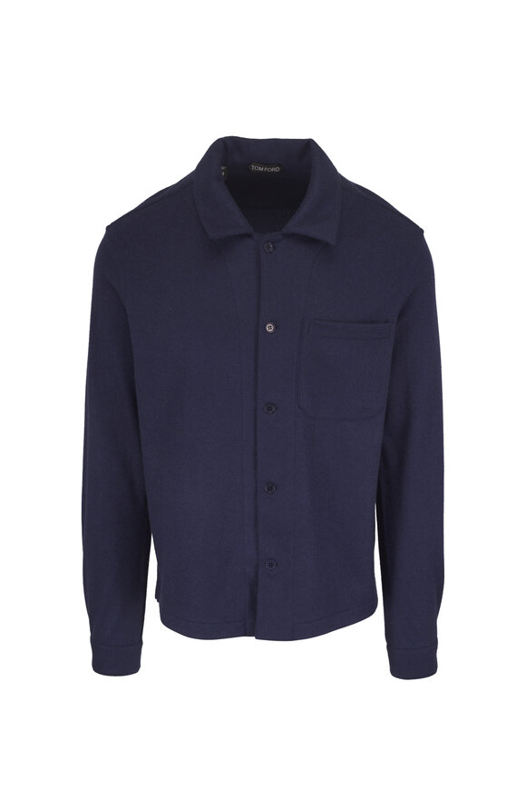Tom Ford Navy Cashmere Overshirt - view 1