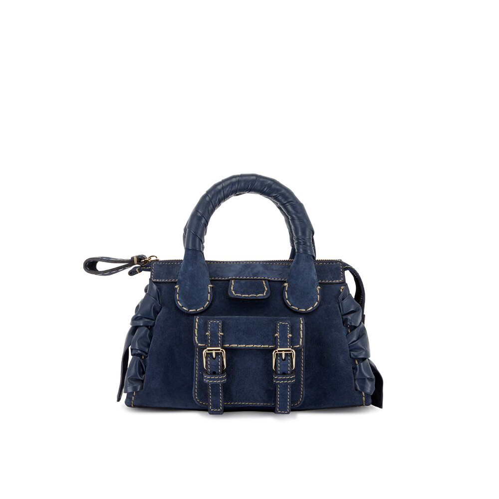 Chloé - Edith Navy Mini Suede Bag | Mitchell Stores
