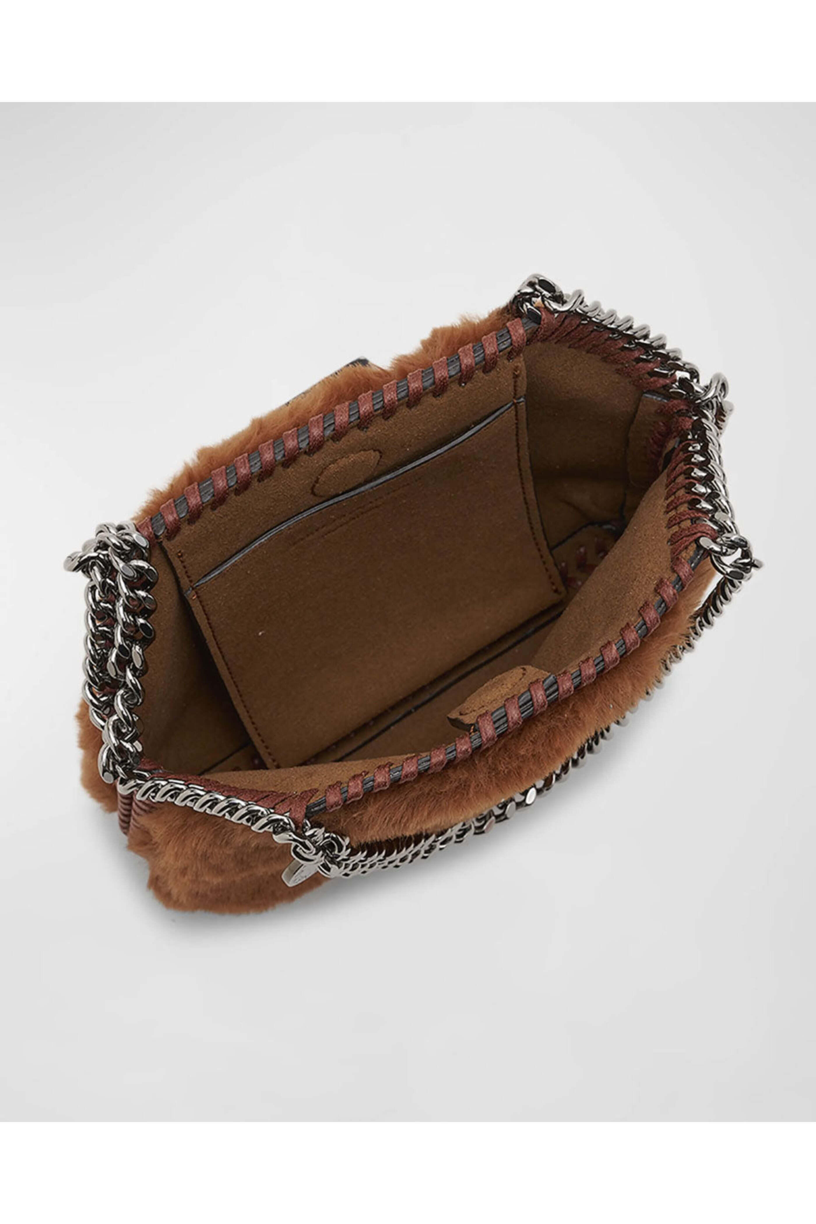 Stella McCartney - Falabella Faux Shearling Shoulder Bag in Ginger