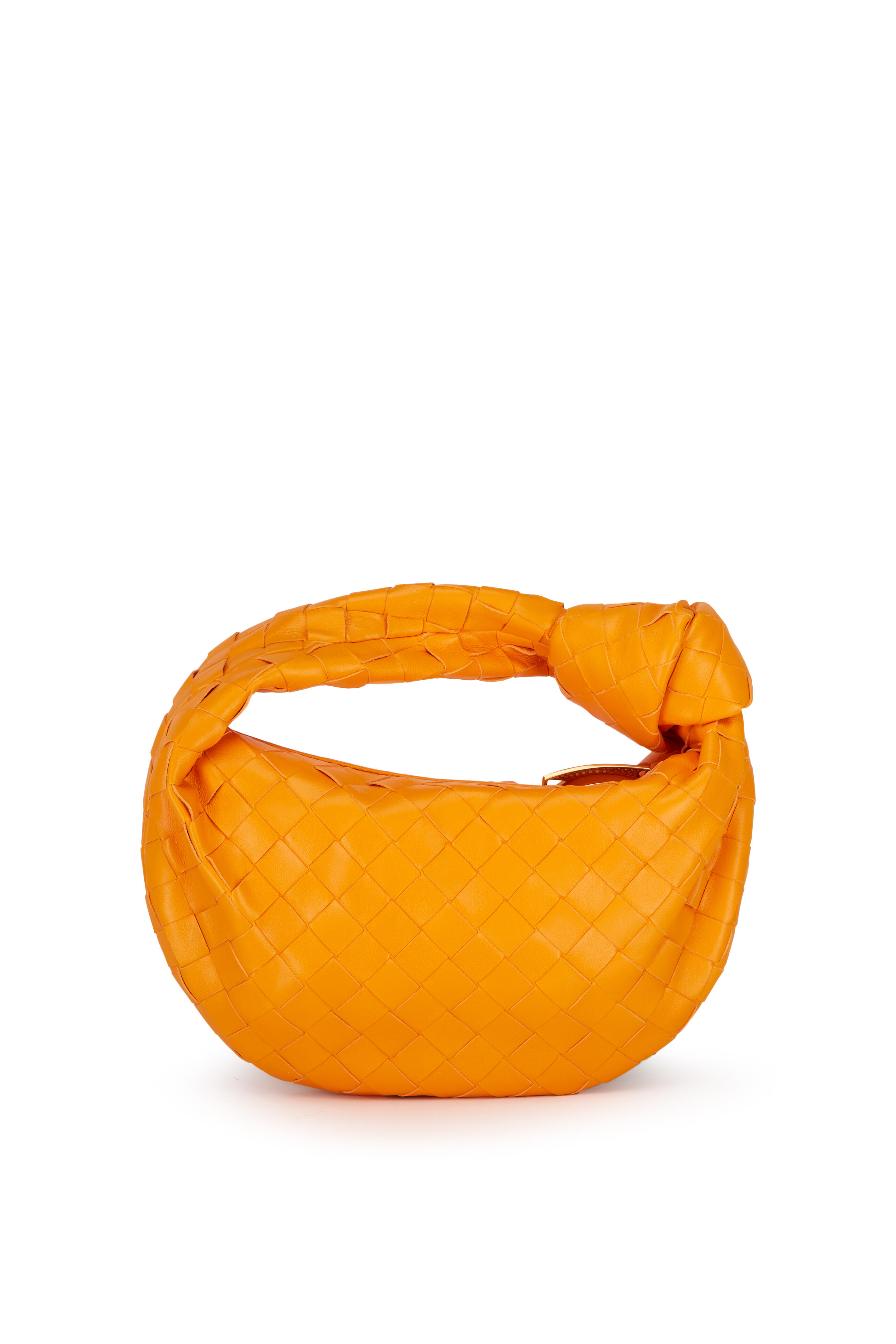 Bottega Veneta - Jodie Tangerine Woven Leather Mini Hobo