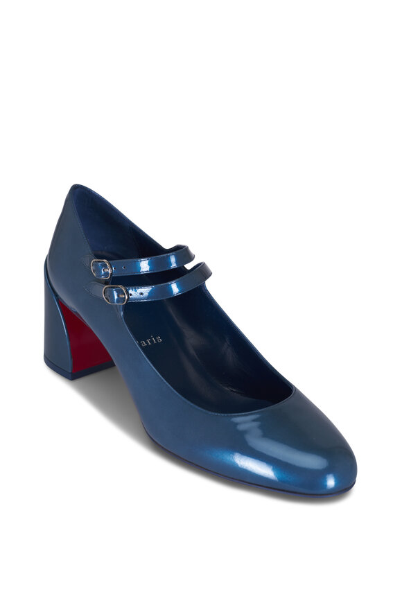 Christian Louboutin Miss Jane Denim Patent Leather Pump, 55mm 