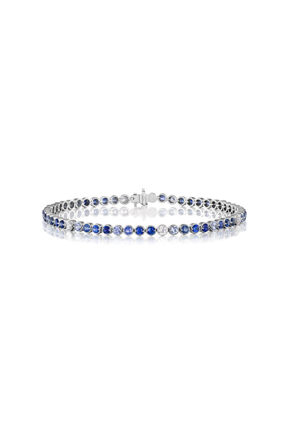 Nam Cho 18k Multi-Shade Blue Sapphire Riviera Bracelet - view 1