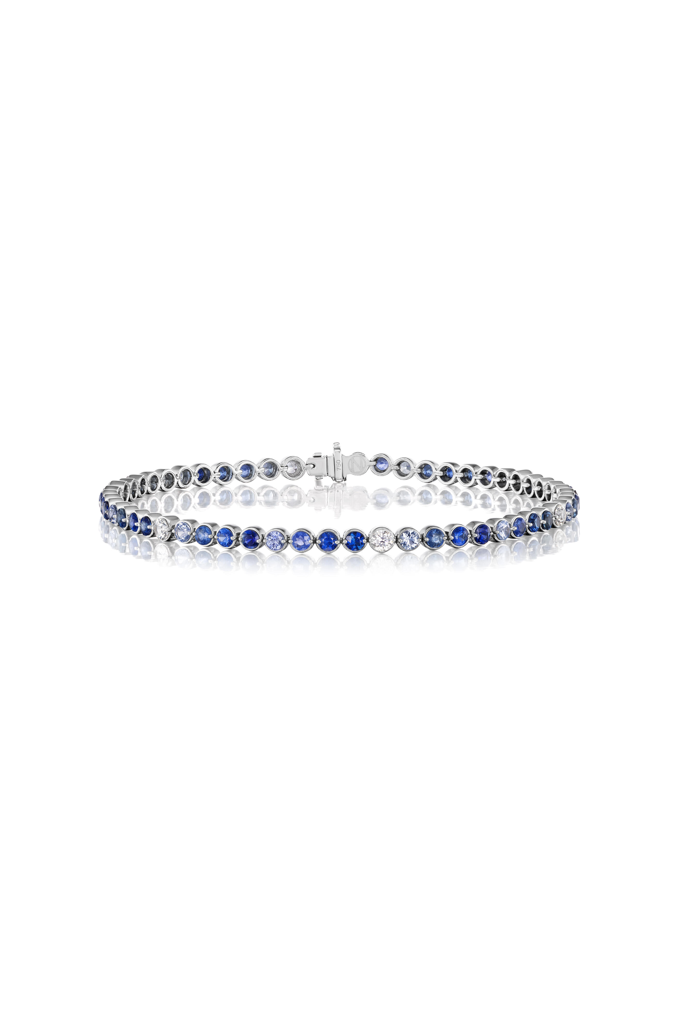 Nam Cho - 18k Multi-Shade Blue Sapphire Riviera Bracelet - view 1