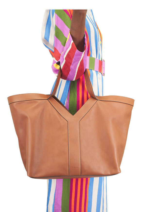 Saint Laurent Y Brick Grain Leather Tote - view 3
