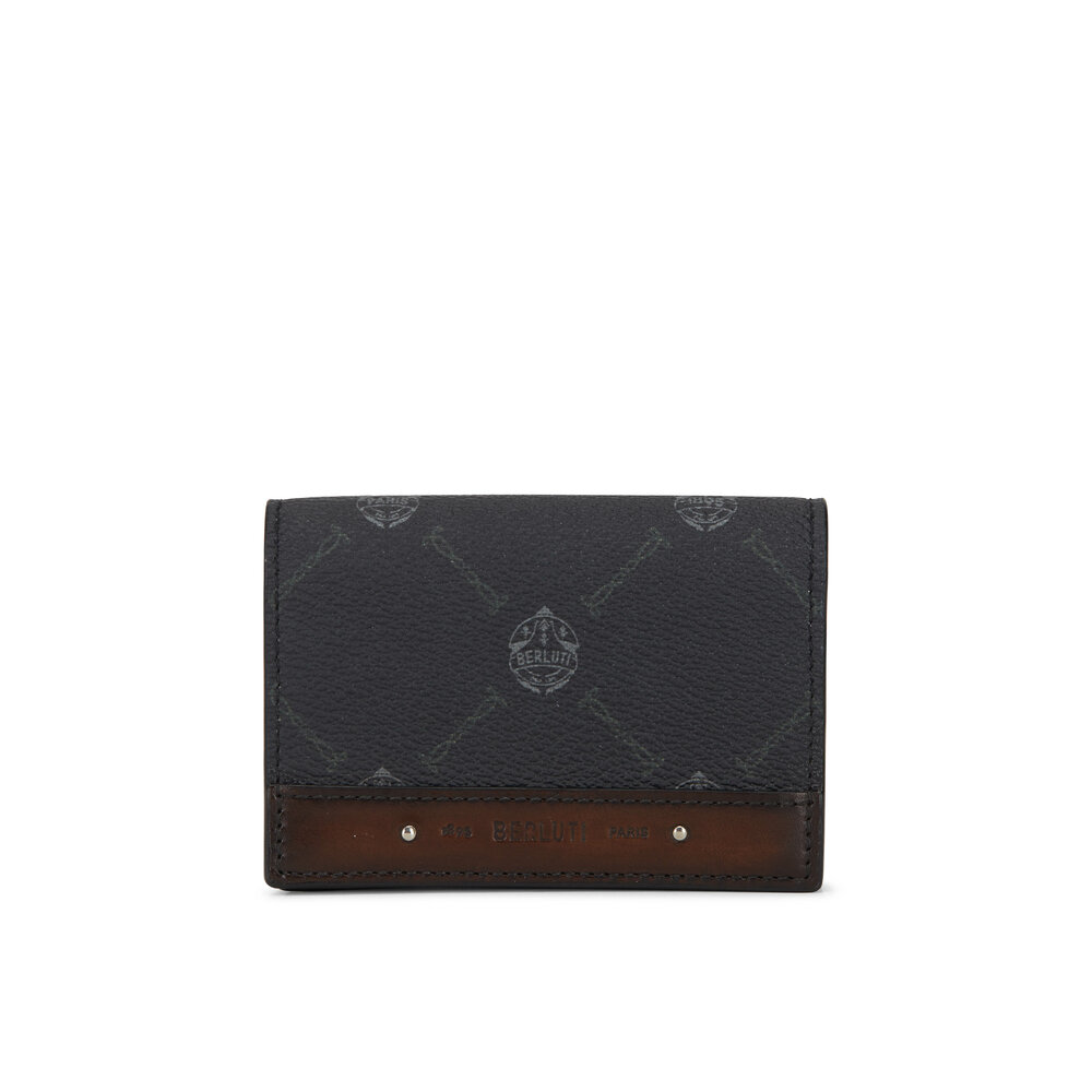 Berluti - Imbuia Signature Canvas & Leather Card Holder