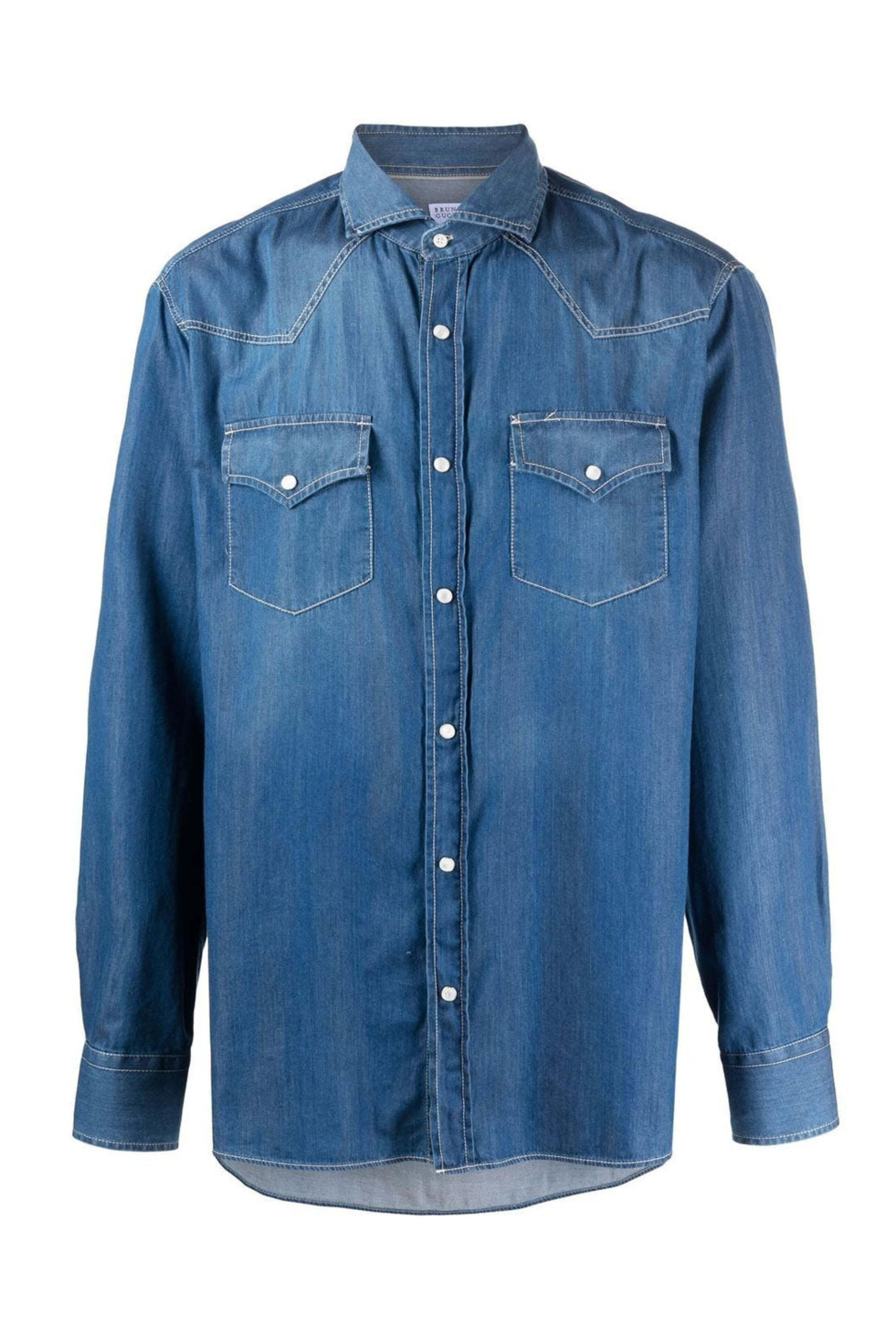 Brunello Cucinelli - Dark Wash Western Denim Sport Shirt