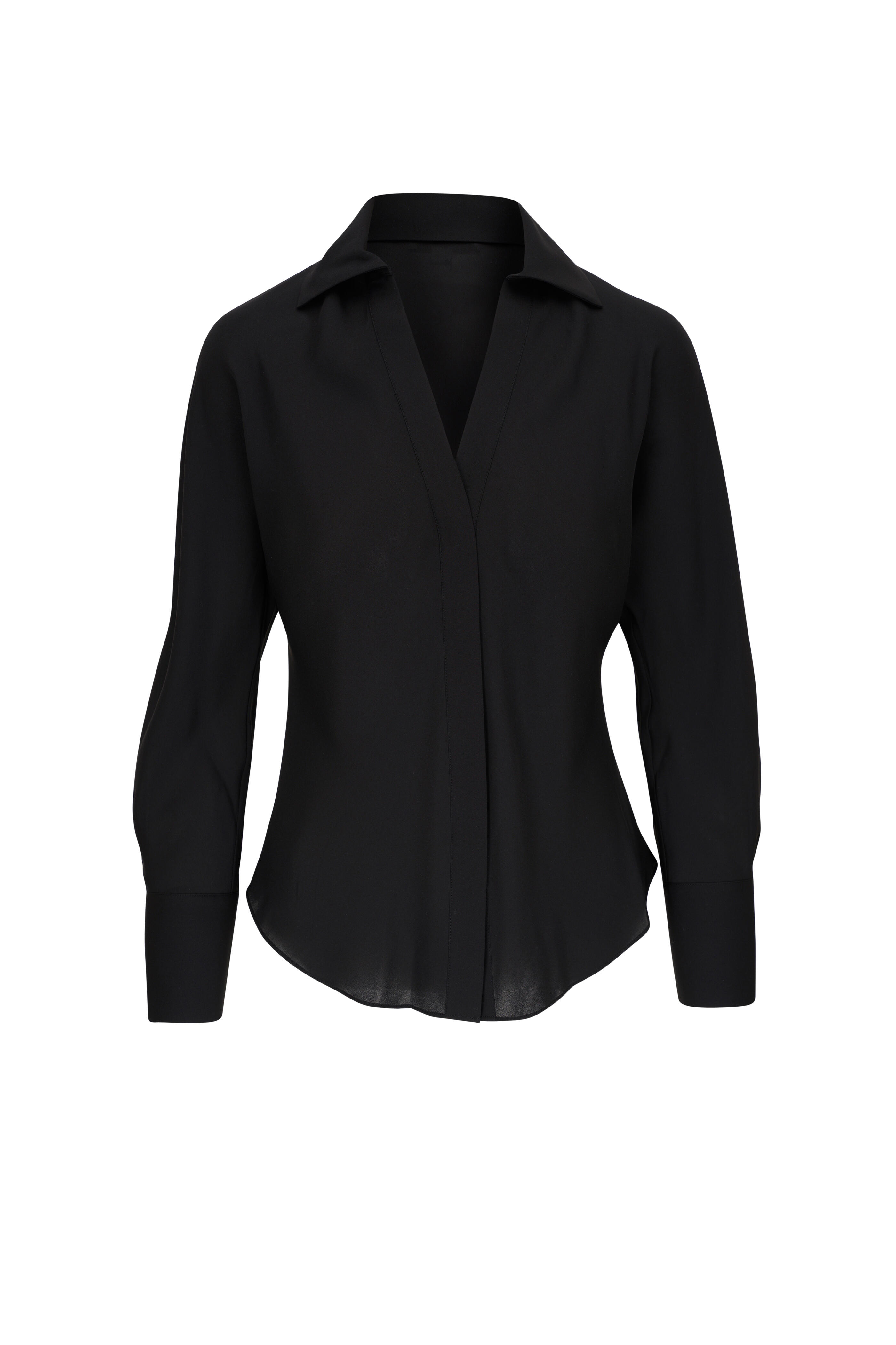 Vince - Black Silk V-Neck Bias Blouse | Mitchell Stores