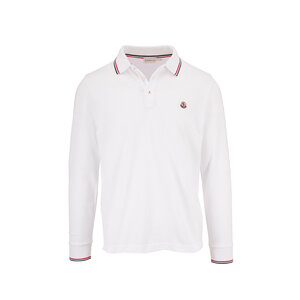 MONCLER MAGLIA POLO MANICA M ホワイト Moncler Mens Maglia Zip Up White Short Sleeve Polo Shirt
