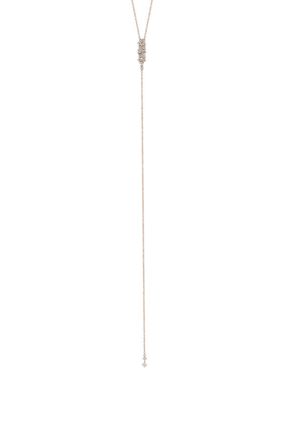 Kai Linz - Rose Gold Center Cut Diamond Lariat Necklace