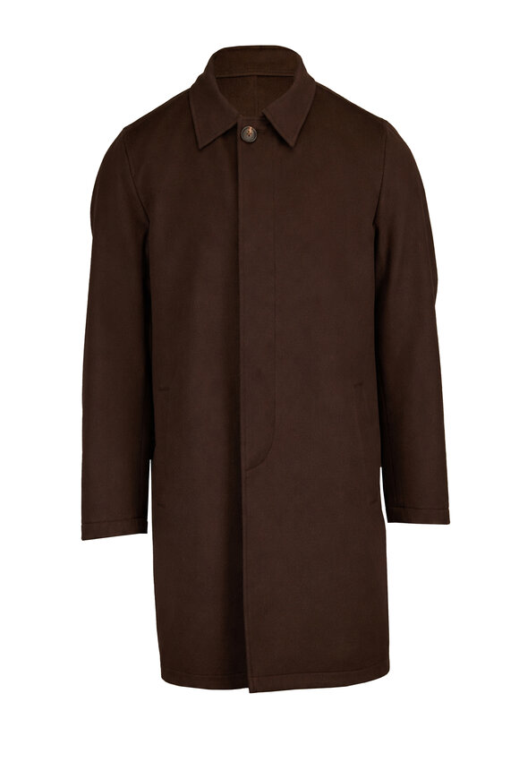 Cesare Attolini Black & Brown Reversible Car Coat - view 1
