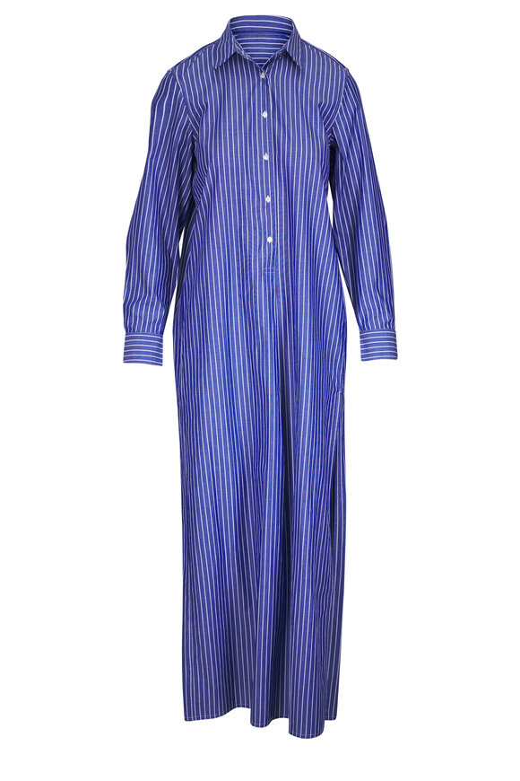 Nili Lotan Mina Navy & White Striped Cotton Dress