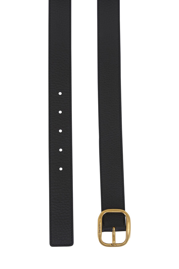 【KHAITE】ベニー・ベルト ブラックレザー シルバーバックル Benny Belt with Studs in Black Leather and Silver – KHAITE