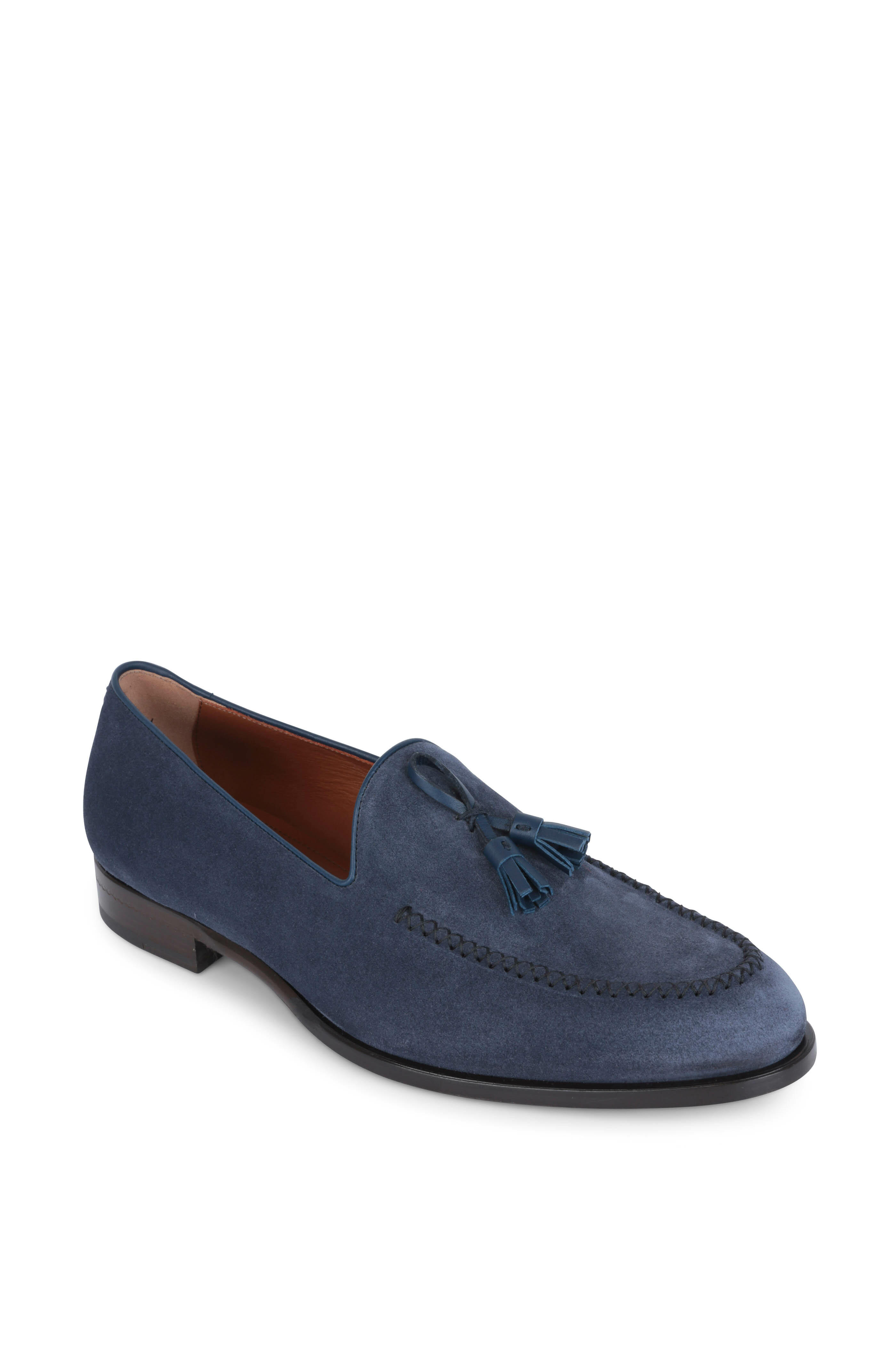 Zegna - Parma Blue Suede Loafer | Mitchell Stores