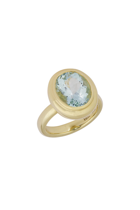 Lauren K 18k Yellow Gold Aquamarine Revival Ring - view 1