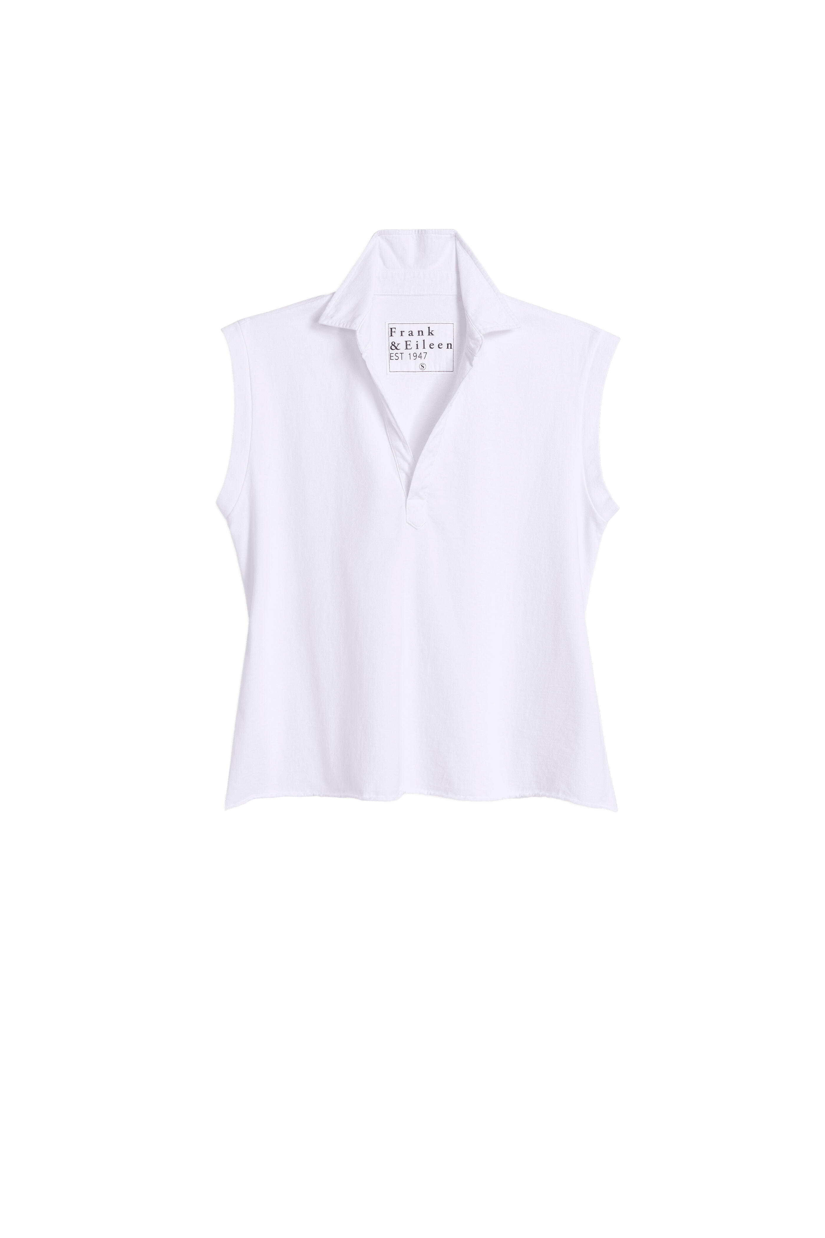 Frank & Eileen - Olivia White Popover Henley Tank - view 1