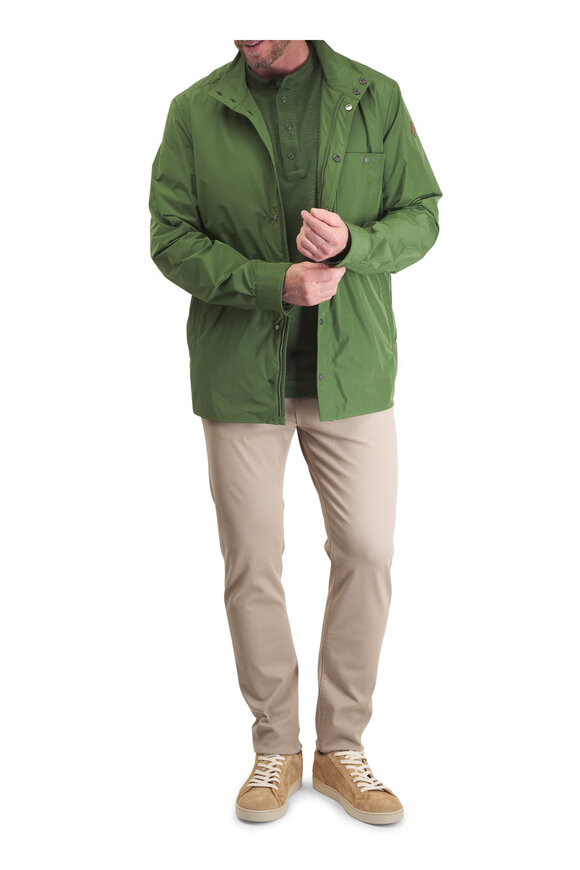 Moncler Green Short Sleeve Henley Shirt - view 2