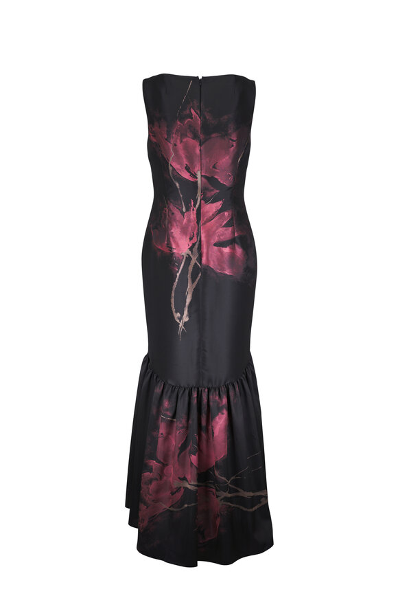 Talbot Runhof - Monarchy1 Black Floral Print Gown